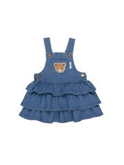 Huxbaby Knit Denim Frill Overall Dress-dresses-and-skirts-Bambini