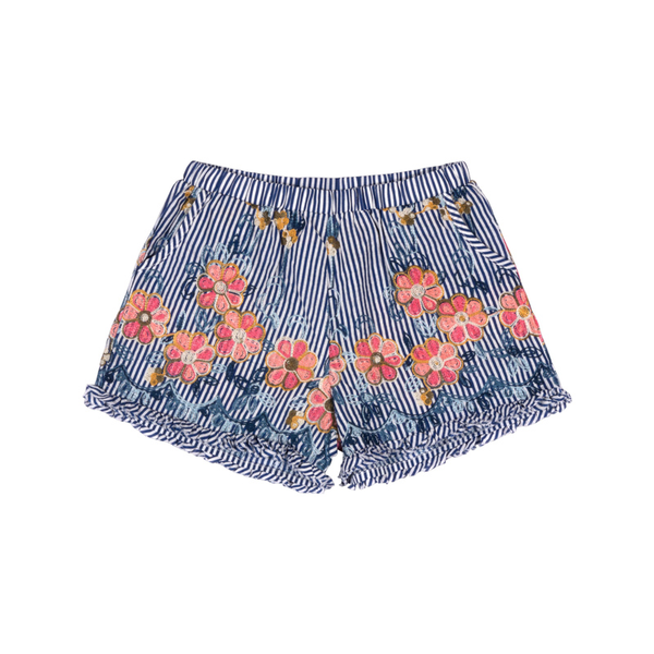 Paper Wings Embroided Poplin Shorts