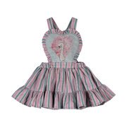 Paper Wings Heart swan Pinafore Skirt with Braces-dresses-and-skirts-Bambini