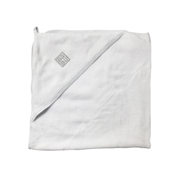 Babu Hooded Baby Towel Grey Stitch