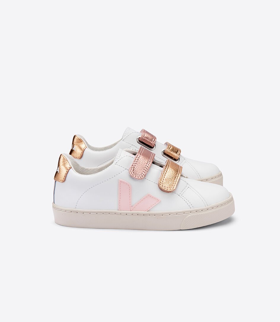 Veja Kids Esplar Velcro Leather Sneaker - Footwear : Bambini - W20