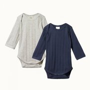 Nature Baby LS Bodysuit Derby 2 Pack-bodysuits-and-rompers-Bambini