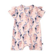 Minti Baby Painted Seahorses Zippy Suit-bodysuits-and-rompers-Bambini
