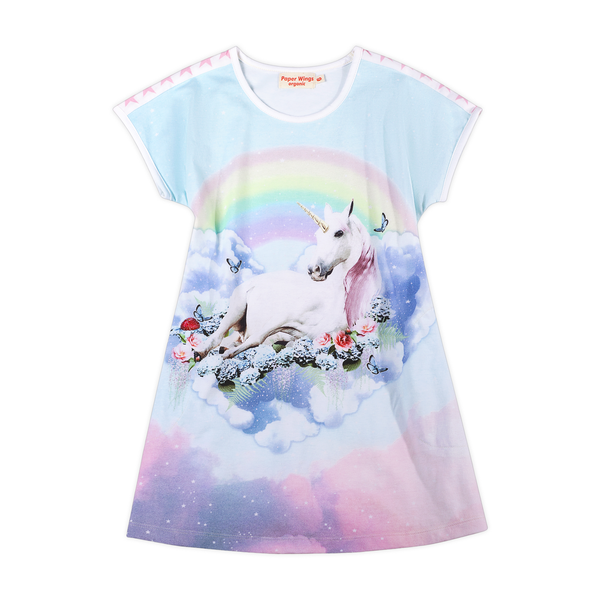 Paper Wings Unicorn Cloud Flared T-Shirt Dress
