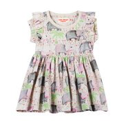 Paper Wings Elephants Frilled T-Shirt Dress-dresses-and-skirts-Bambini