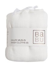 Babu Gauze Muslin Wash Cloths 6 pack-bath-Bambini