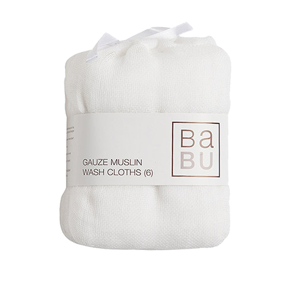 Babu Gauze Muslin Wash Cloths 6 pack