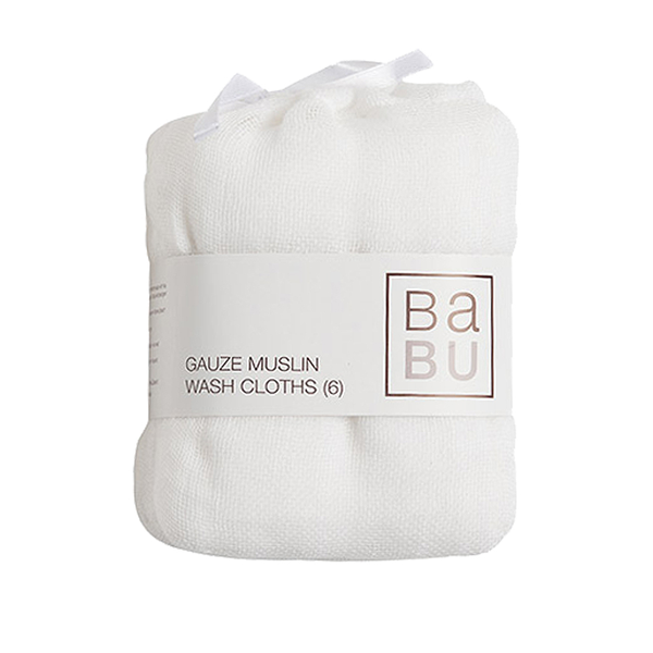 Babu Gauze Muslin Wash Cloths 6 pack