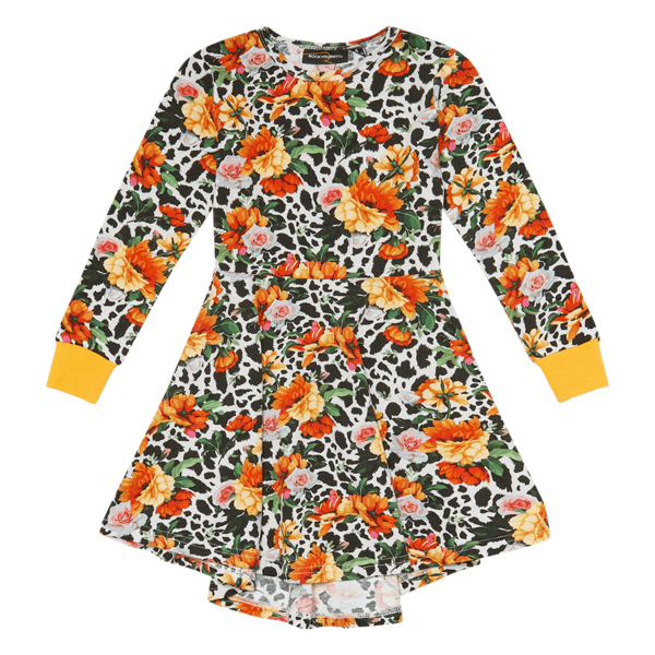 Rock Your Kid Leopard Floral Waisted Dress