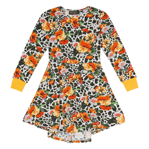 Rock Your Kid Leopard Floral Waisted Dress