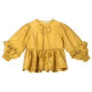 Paper Wings Shirred Top With Frills-tops-Bambini