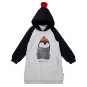 Minti Penguin Furry Hoodie Dress-dresses-and-skirts-Bambini