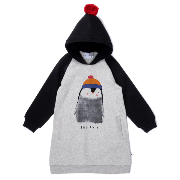 Minti Penguin Furry Hoodie Dress