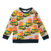 Minti Vivid Parrots Furry Crew-tops-Bambini