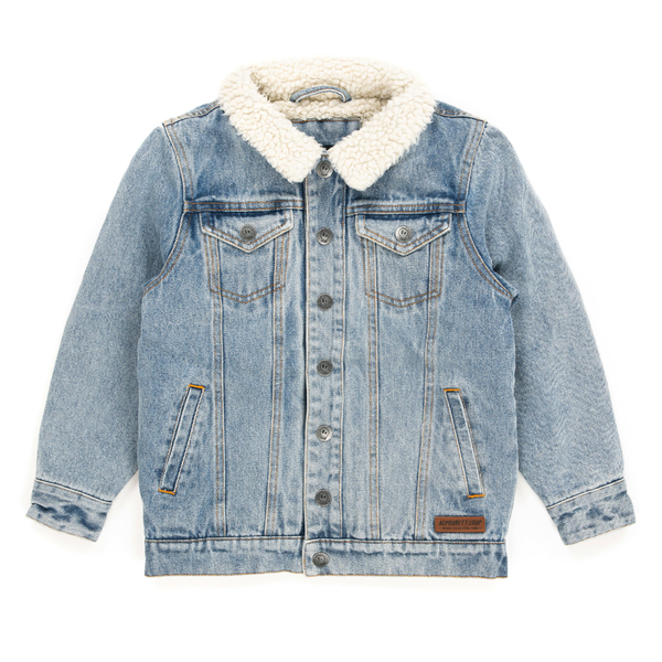 Alphabet Soup Denim Sherpa Jacket