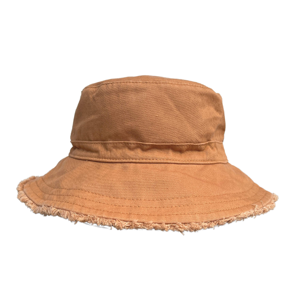 Acorn Chestnut Frayed Bucket Hat