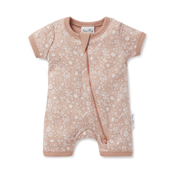 Aster & Oak Ditzy Floral Zip Romper