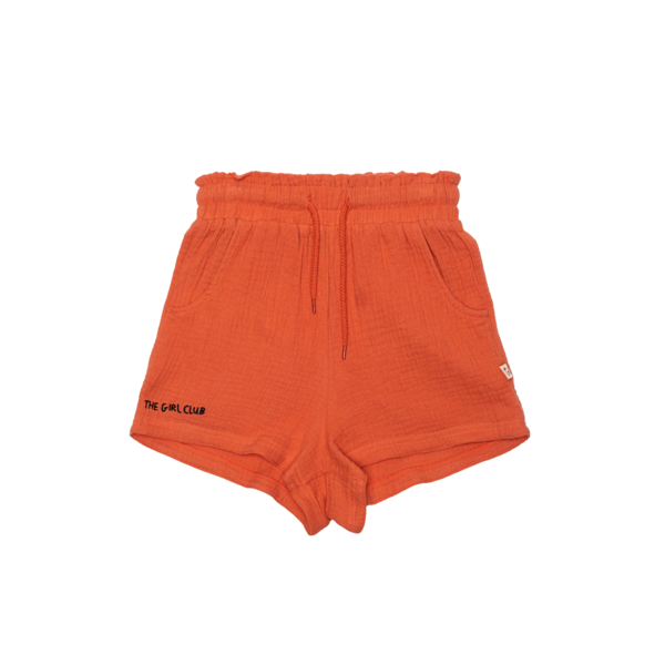 The Girl Club Orange Raw Edge Shorts