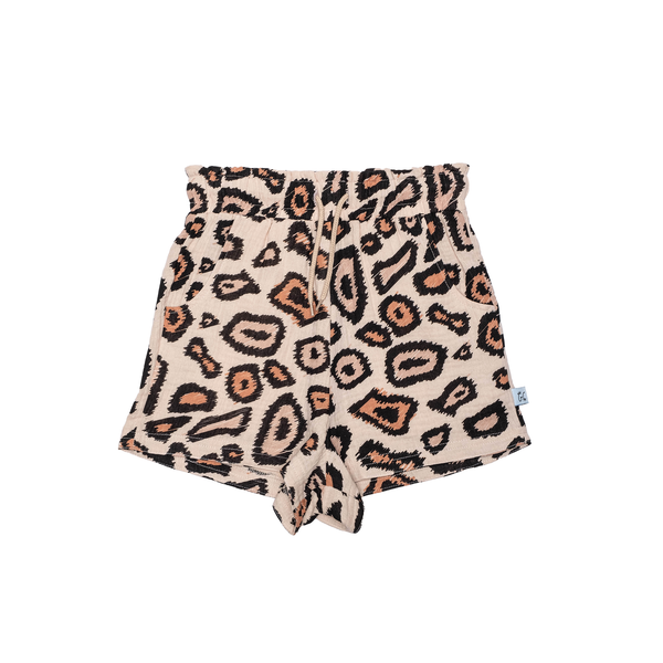 Grlfrnd Digi Leopard Print Raw Edge Shorts