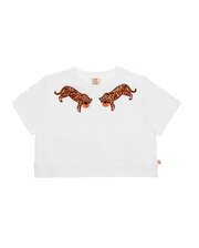 The Girl Club Embroidered Tigers Crop Tee-tops-Bambini