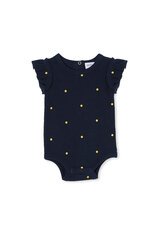 Milky Navy Spot Rib Bubbysuit-bodysuits-and-rompers-Bambini