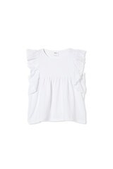 Milky White Broderie Frill Tee-tops-Bambini