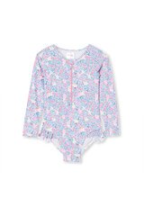 Milky Neon Floral LS Swimsuit-swimwear-Bambini
