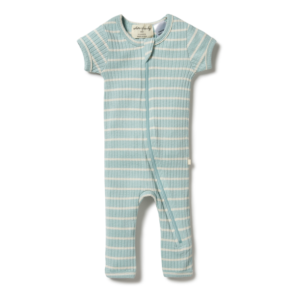 Wilson & Frenchy Stripe Rib Zipsuit