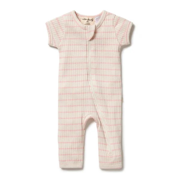 Wilson & Frenchy Stripe Rib Zipsuit