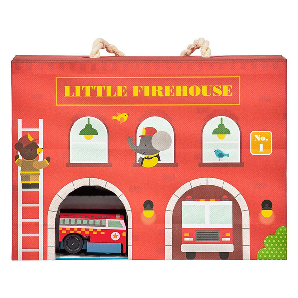 Petit Collage Wind Up & Go Playset Firehouse