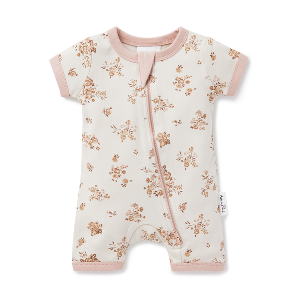 Aster & Oak Posy Floral Zip Romper