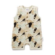 Aster & Oak Toucan Henley Romper-bodysuits-and-rompers-Bambini