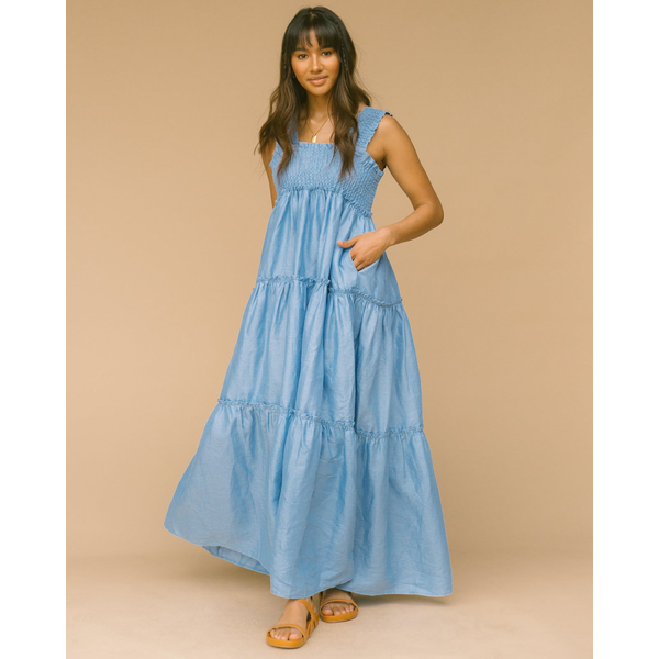 The Lullaby Club Indi Shirred Maxi Dress