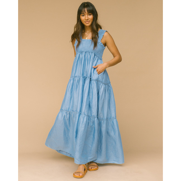 The Lullaby Club Indi Shirred Maxi Dress