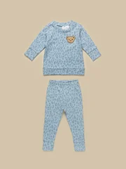 Huxbaby Dusty Blue Leopard PJ Set-sleepwear-Bambini