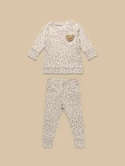Huxbaby Almond Leopard PJ Set-sleepwear-Bambini