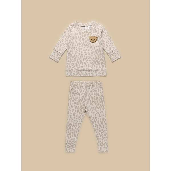 Huxbaby Almond Leopard PJ Set