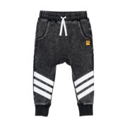 Rock Your Kid Black Wash Track Pants-pants-and-shorts-Bambini