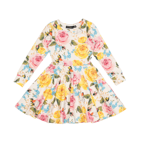 Rock Your Kid Pretty Peonies Waisted Dress