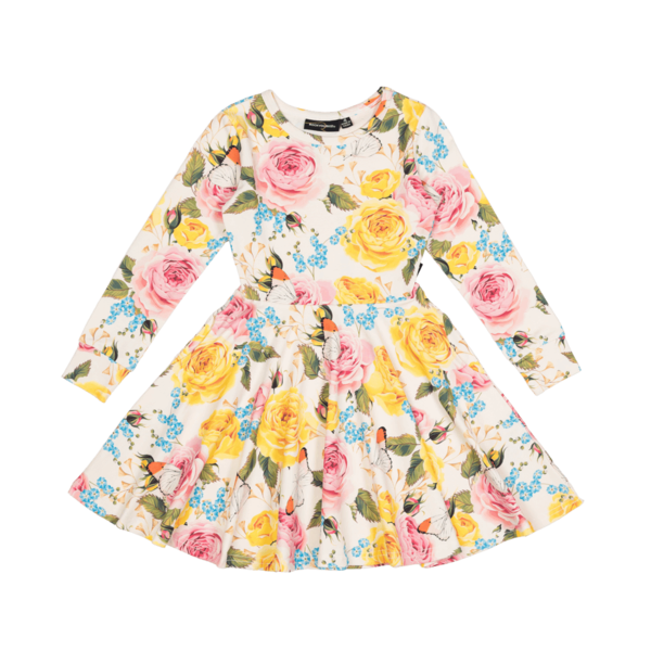 Rock Your Kid Pretty Peonies Waisted Dress