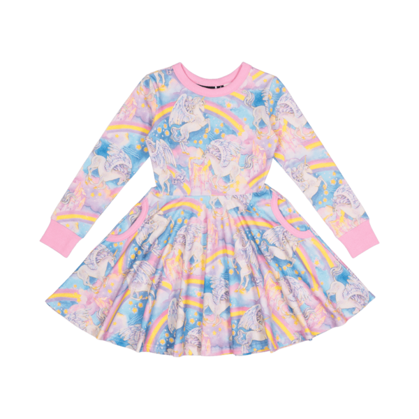 Rock Your Kid Rainbow Dreams Waisted Dress