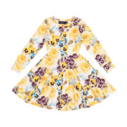Rock Your Kid Yellow Pansy Waisted Dress-dresses-and-skirts-Bambini