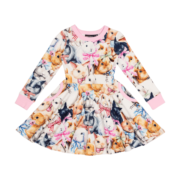 Rock Your Kid Bunny Bows Waisted Dress