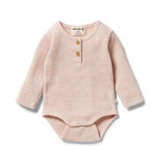 Wilson & Frenchy Waffle Henley Bodysuit-bodysuits-and-rompers-Bambini