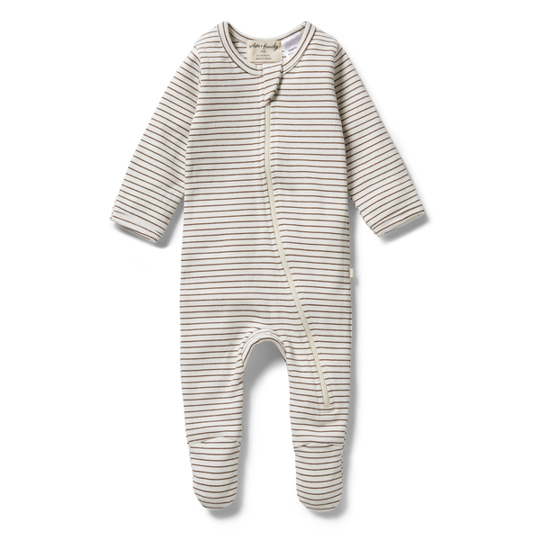 Wilson & Frenchy Stripe Rib Zipsuit