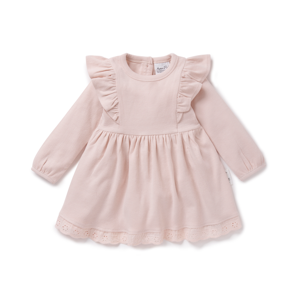 Aster & Oak Rib Ruffle Dress