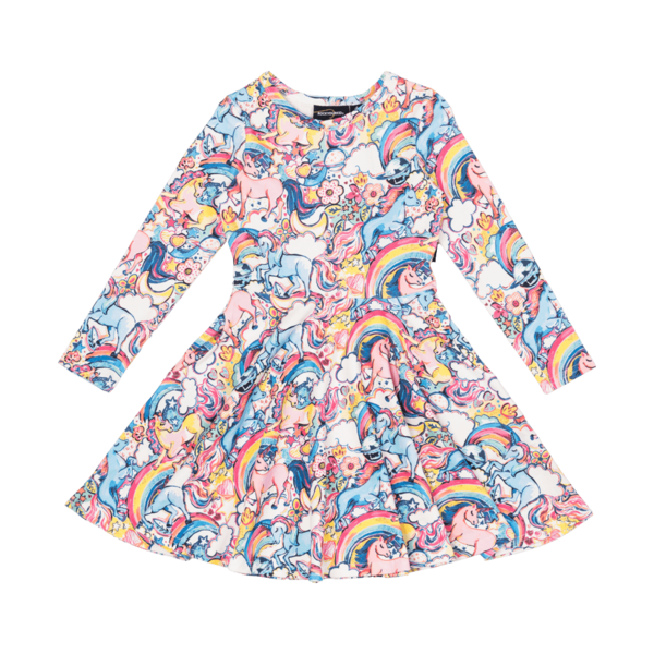 Rock Your Kid Unicorn Spectrum Waisted Dress