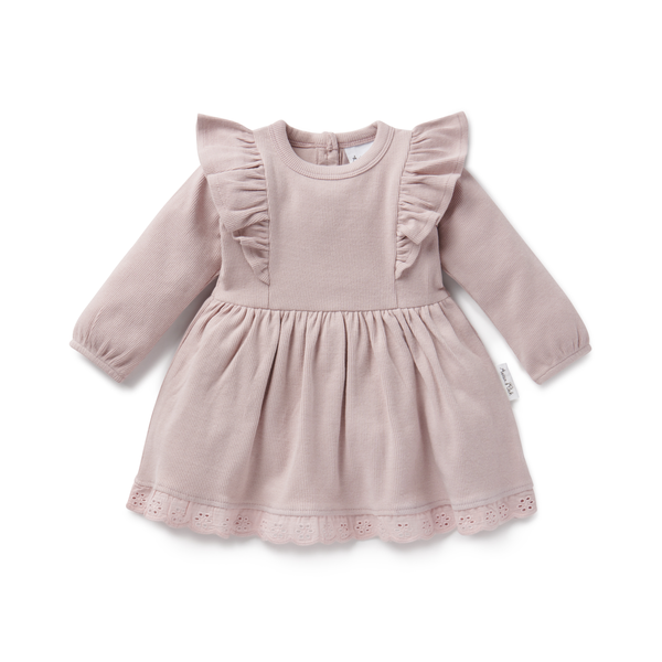 Aster & Oak Rib Ruffle Dress