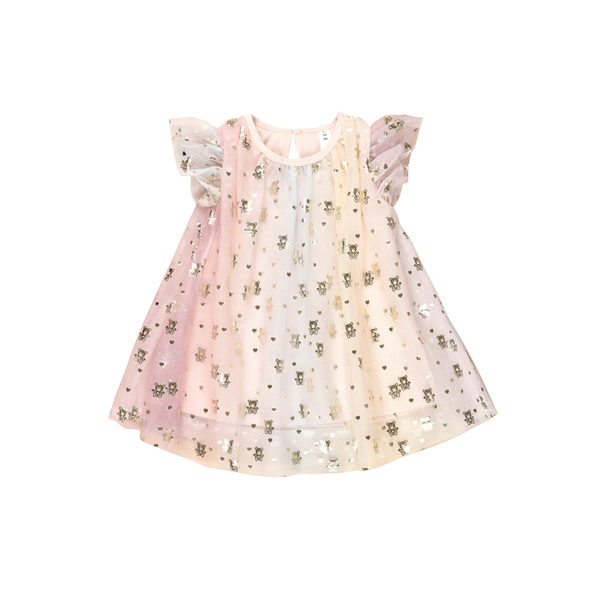 Huxbaby Angel Bear Flutter Sleeve Dress