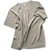 Grown Ladies Ribbed Linen Knit Tee-tops-Bambini